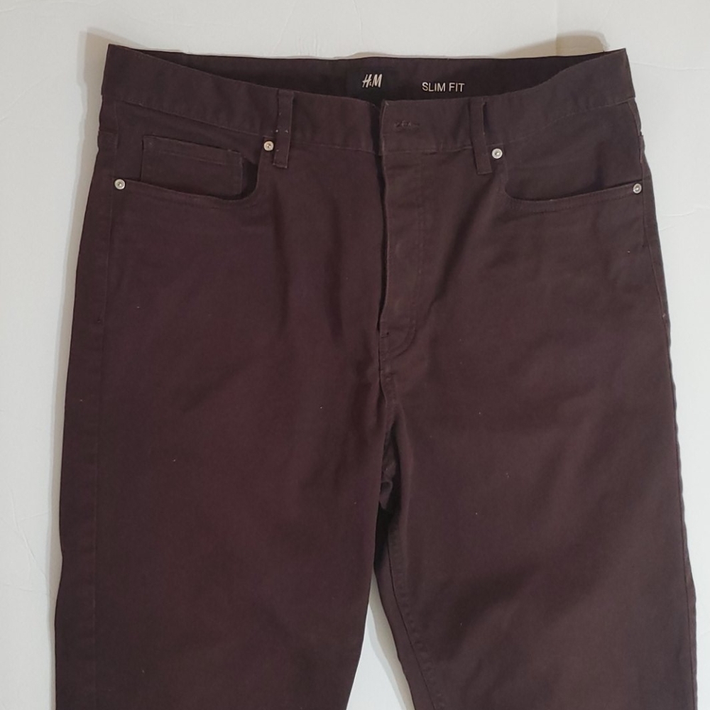H&M Men's Slim Fit size 33 Brown Jeans